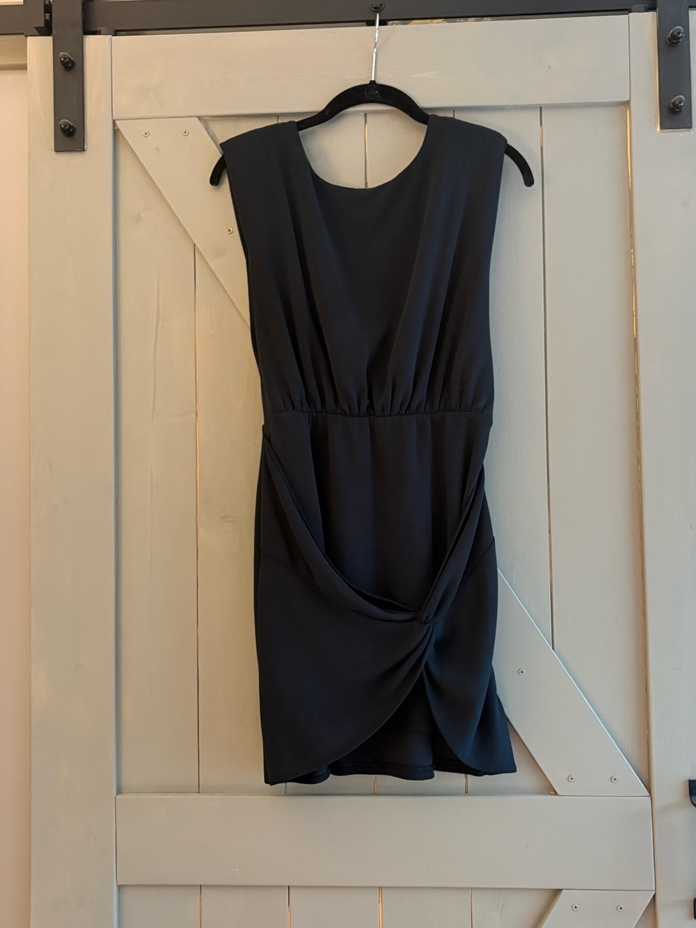 Sleek Navy BlueTwist -Front Mini Dress